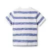 Toddler Boy Blue & White Striped Slub Henley