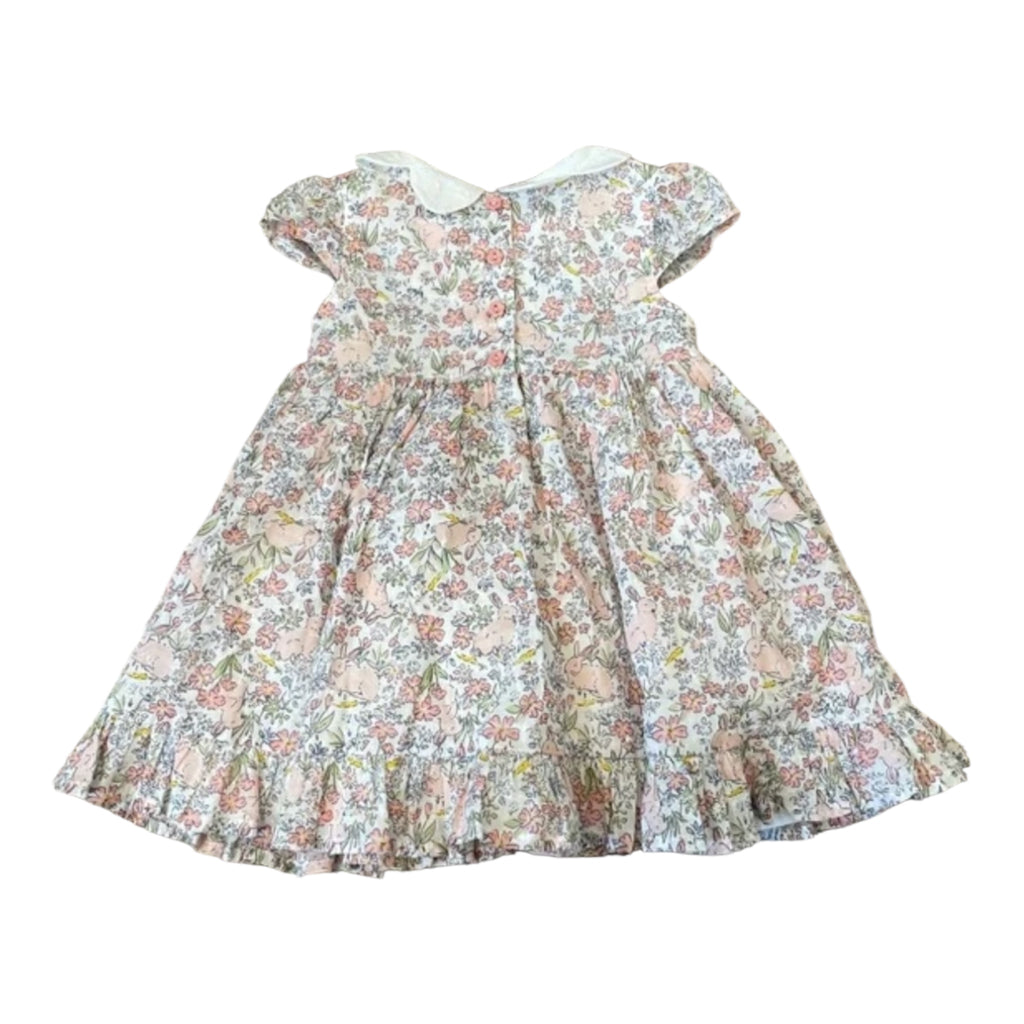Floral Bunny Smocked Dress and Headband