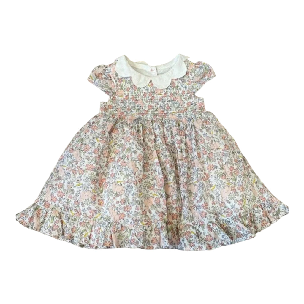 Floral Bunny Smocked Dress and Headband