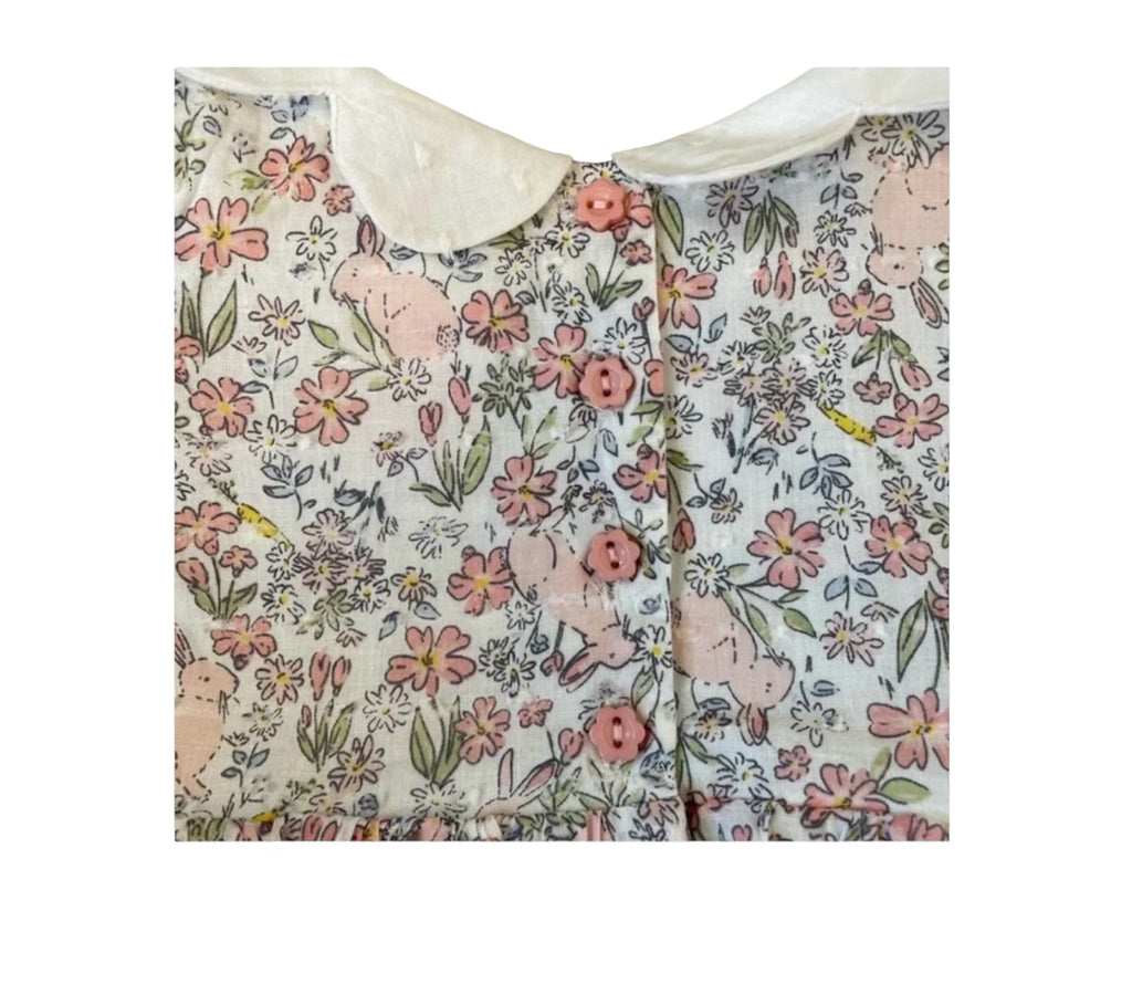 Floral Bunny Smocked Dress and Headband