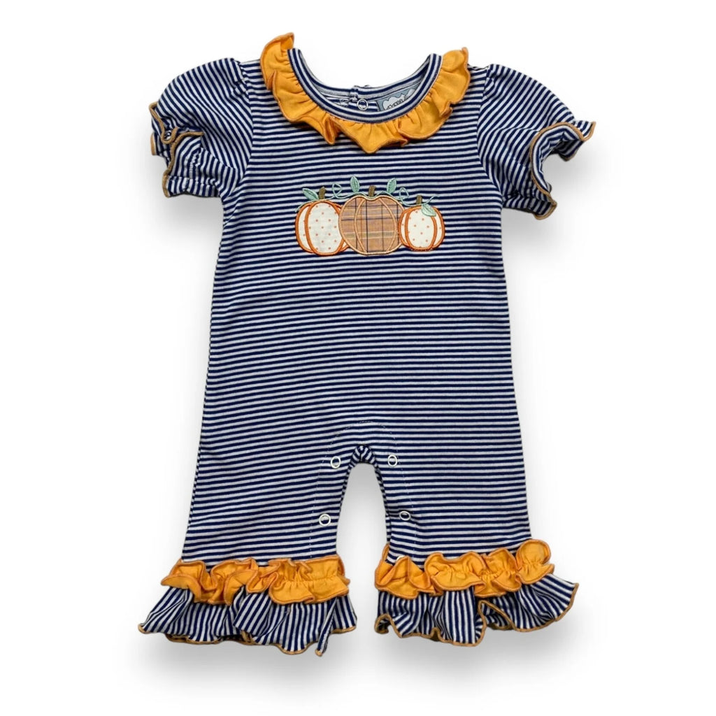 Pumpkin Applique Girls Romper